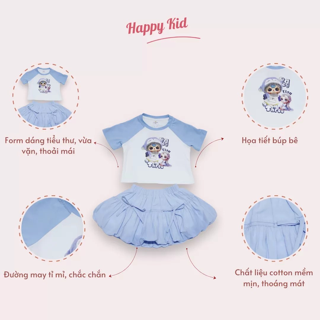 Set Áo Váy BabyThree Cho Bé Gái