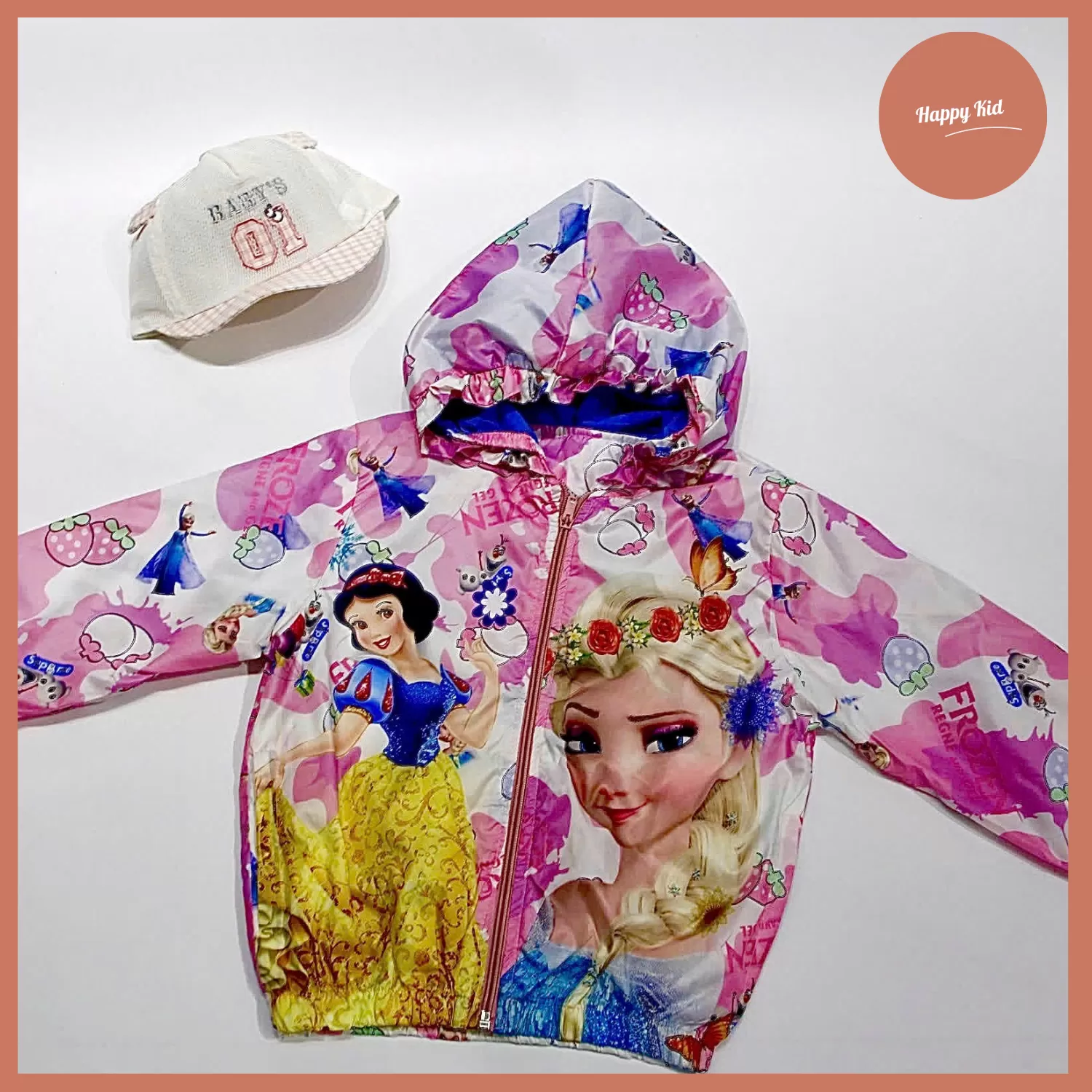 Áo Khoác Gió Bé Gái Họa Tiết Công Chúa