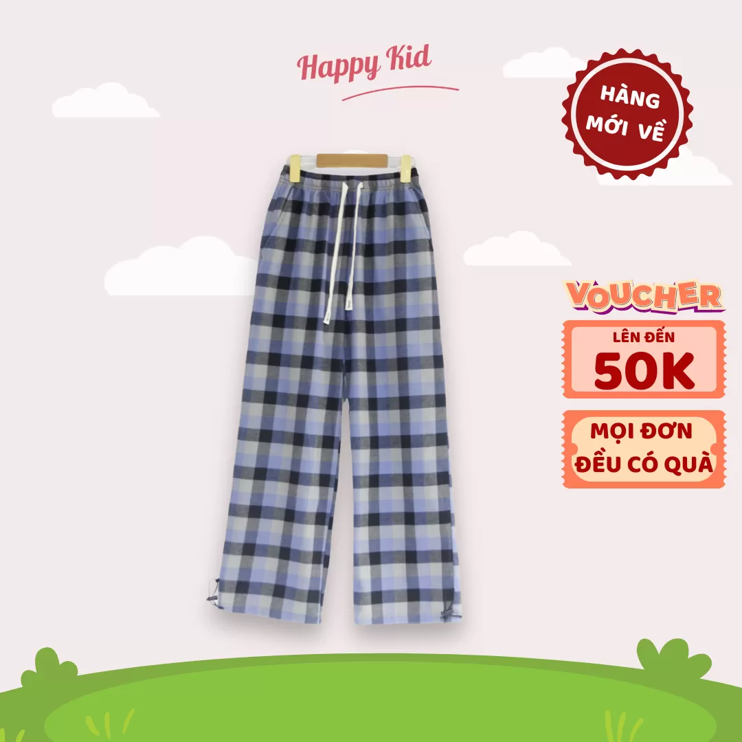 Quần Kẻ Ống Rộng Họa Tiết Caro Cho Bé