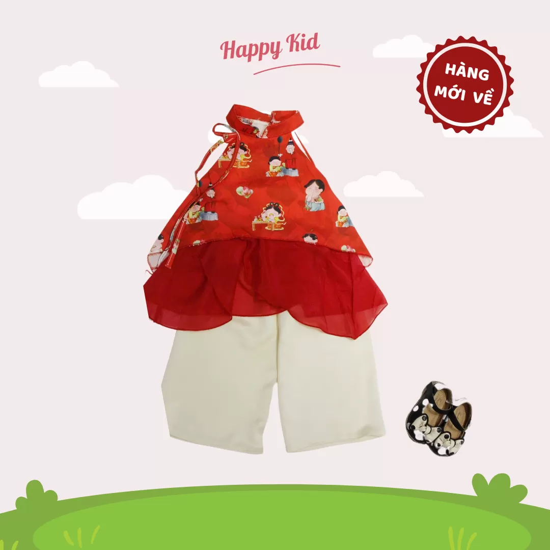 Set Áo Yếm Tầng Kèm Quần Lụa Suông