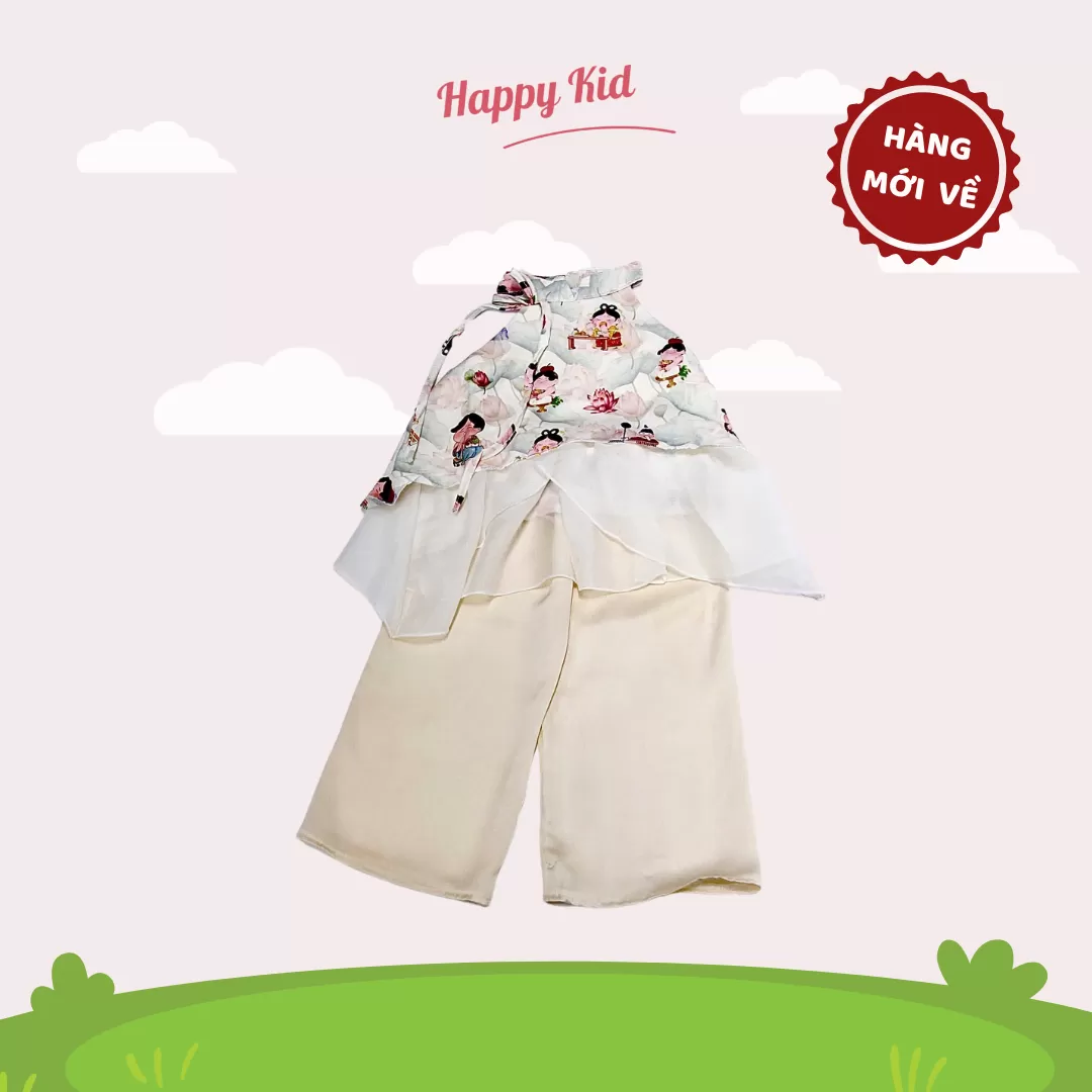 Set Áo Yếm Tầng Kèm Quần Lụa Suông