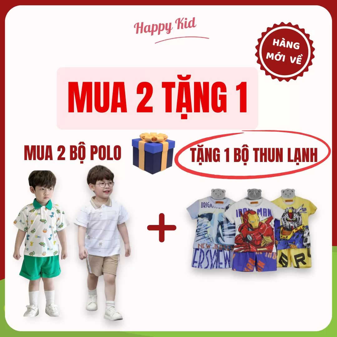 [MUA 2 TẶNG 1] Set Váy Polo/Bộ Polo Bé Trai + Tặng 1 Bộ Thun Lạnh Cho Bé Trai