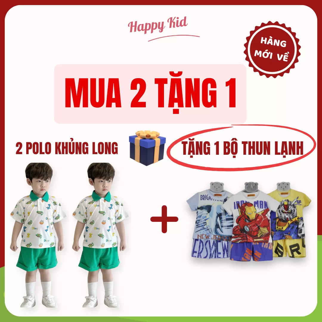 [MUA 2 TẶNG 1] Set Váy Polo/Bộ Polo Bé Trai + Tặng 1 Bộ Thun Lạnh Cho Bé Trai