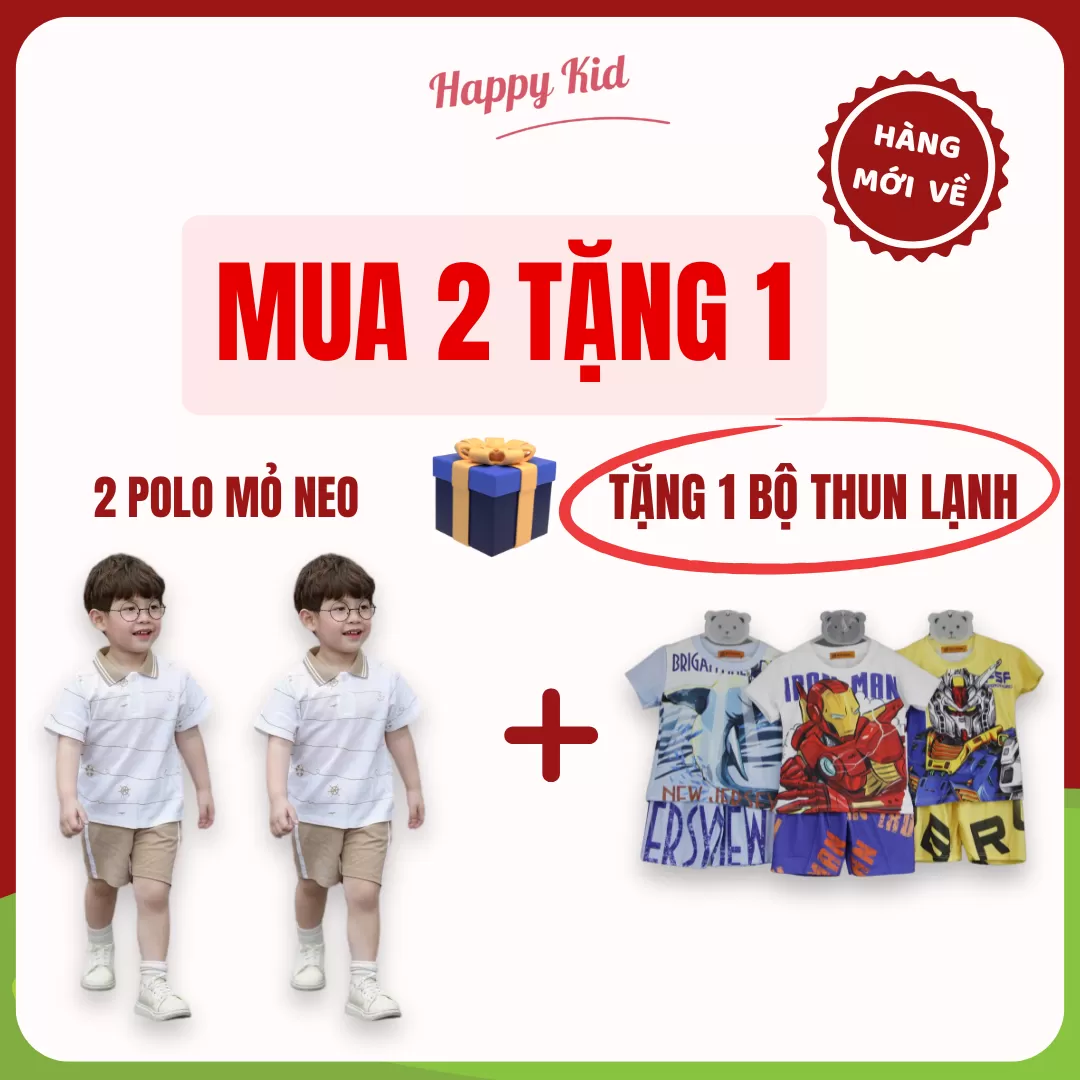 [MUA 2 TẶNG 1] Set Váy Polo/Bộ Polo Bé Trai + Tặng 1 Bộ Thun Lạnh Cho Bé Trai