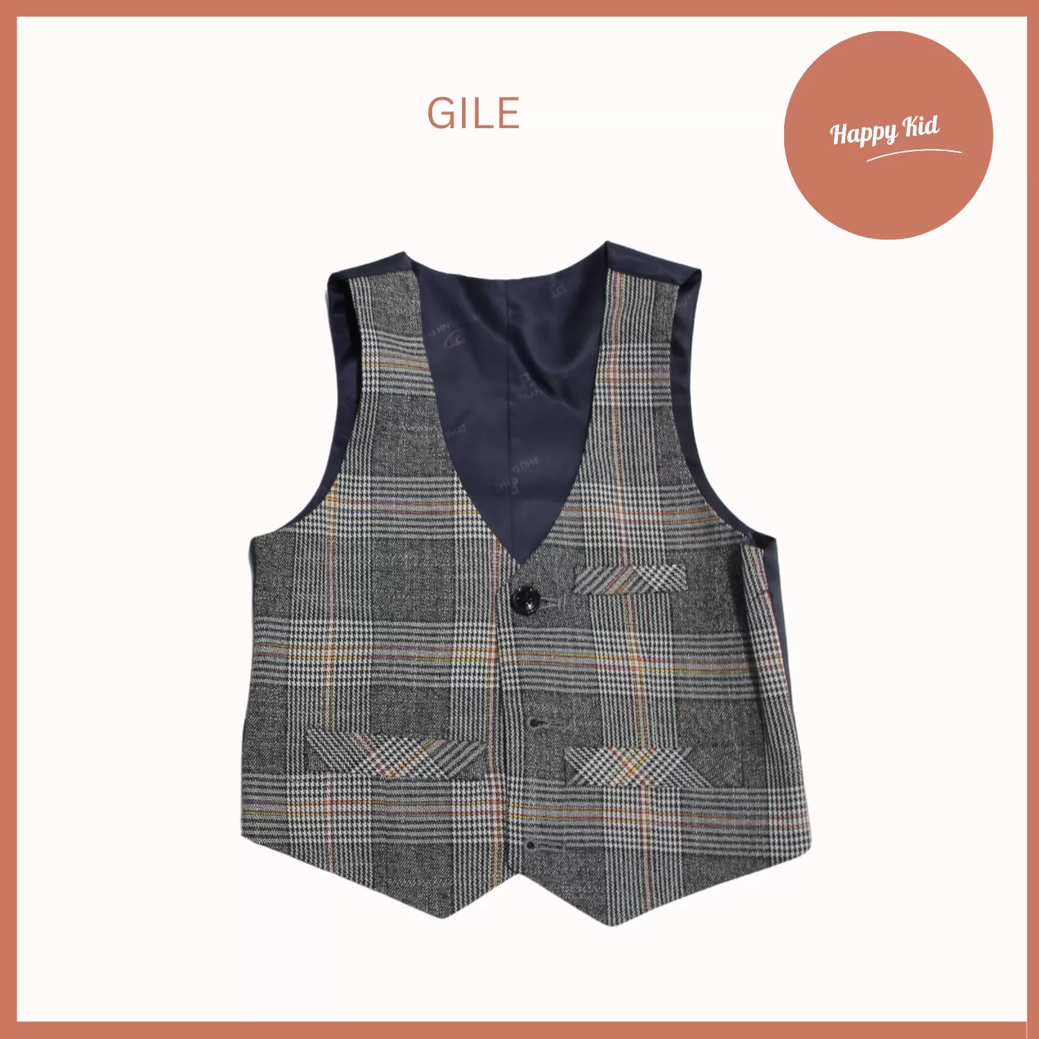 Bộ Vest Kẻ Sọc Cao Cấp 3 Chi Tiết Cho Bé Trai